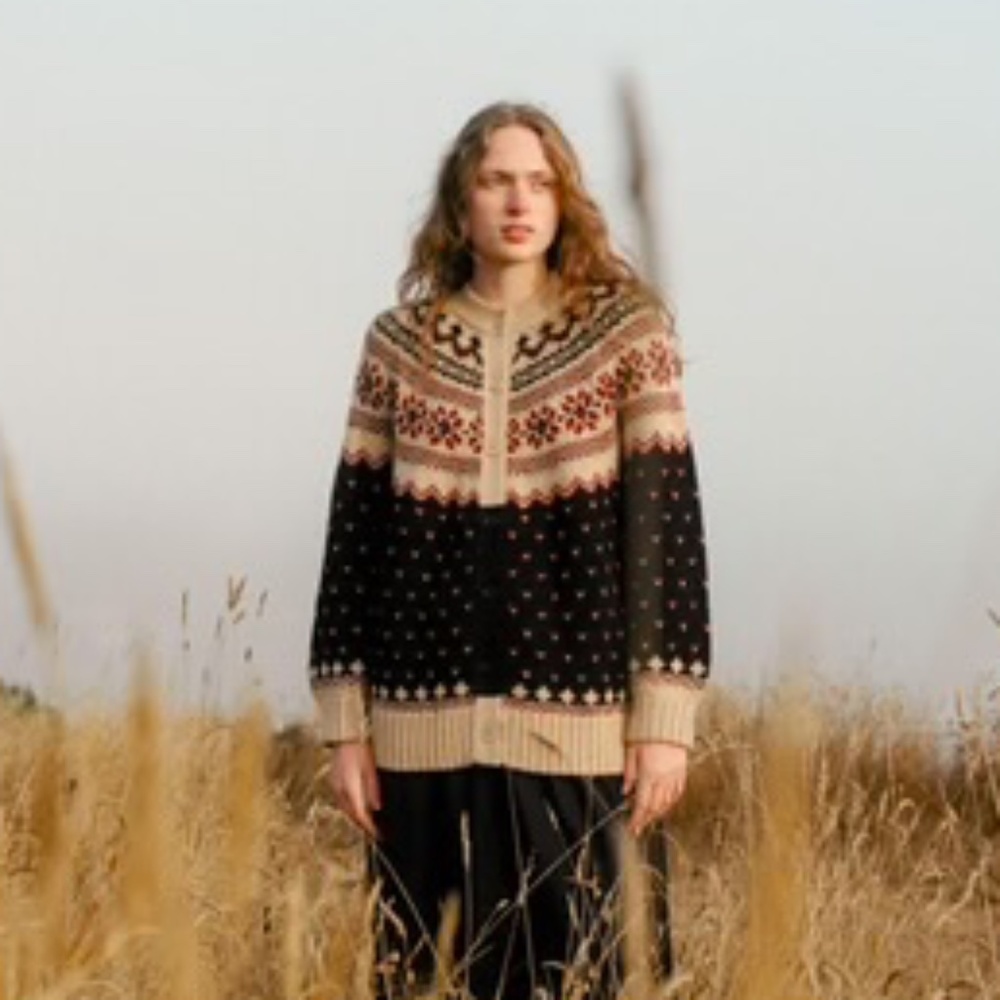 CHRISTY DAWN Thora Cardigan fair Isle Noir